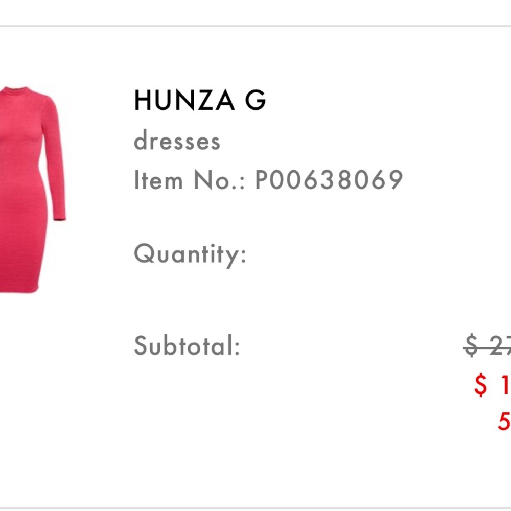 Hunza G Vibrant Pink Long Sleeve Dress